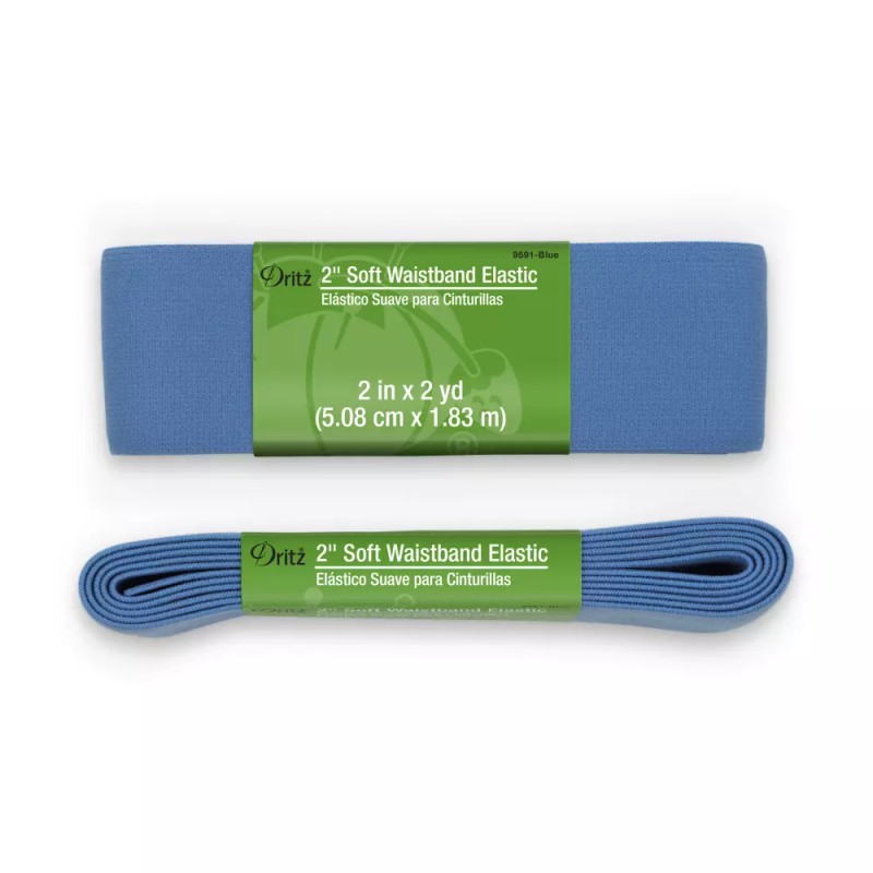 Dritz, 2" x 2yds Soft Waistband Elastic - Blue