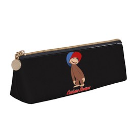 Rikana Curious George Pen Case, Large Capacity, Pencil Case, Multi-functional, Stylish, Leather, Pen Pouch, For Boys, Girls, Children, Simple, Tool Pen Case, For High School Students, College