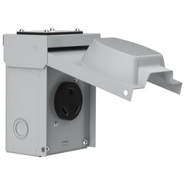 ENERLITES NEMA TT-30R Power Outlet, Outdoor Receptacle Box, 30 Amp RV Travel Trailer, 2 Pole, 3-Wire Grounding, 30A 125 VAC, 60 Hz, 63300M, Black