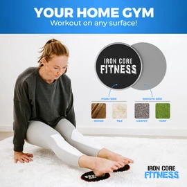 Iron Core Fitness Discos deslizantes de ejercicio grises (gris carbón)