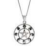 81stgeneration . 925 Sterling Silver Moon Phase Pentagram Unisex Pendant