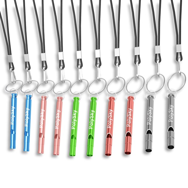 Whistle Whistle Disaster Relief Lanyard Outdoor School Gym Camping Hiking Survival Coach Referee Equipment Lifeguard (2 Blue + 2 Green + 2 Pink + 2 Gray + 2 Orange)