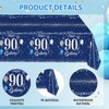 Xiliconie 3PCS 90th Birthday Tablecloth Blue and Silver Theme Party