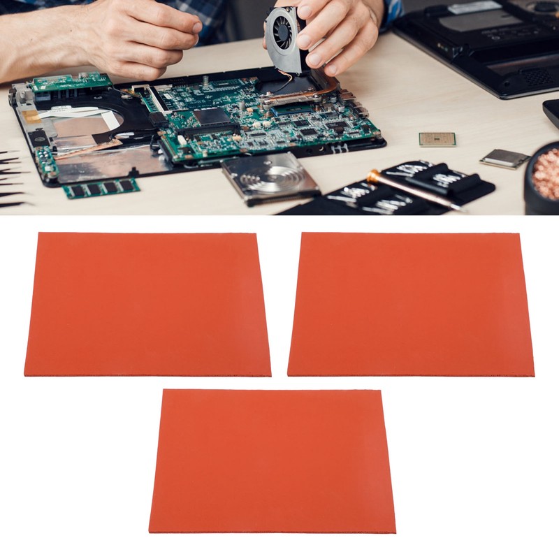3Pcs Red Maintenance Silicone Pad Heat Insulation Silicone Mat for