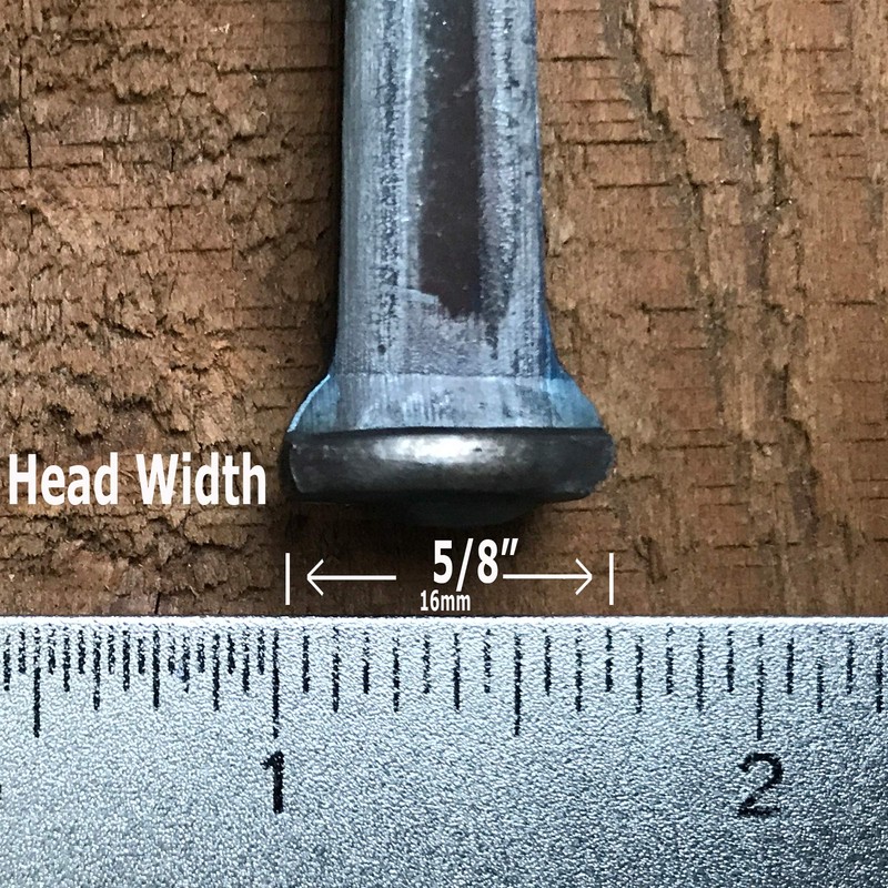 6"- Steel Square Common Rose Head STANDARD-60d - Large Spike