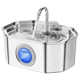 Apauk Cat Water Fountain Stainless Steel 108oz/3.2L APAUK Automatic Pet Fountain Dog
