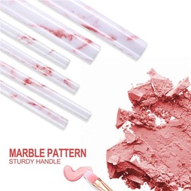 DUAIU Juego de Brochas de Maquillaje 16Pcs Pinceles de Maquillaje de Mármol Fundación Sombra de Ojos Corrector de Cejas Rubor de Cejas Juego de Brochas de Máscara Facial Con Caja de Regalo Herramienta