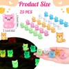 GSrenyu 25 Pcs Mini Cat Figures, Mini Resin Animals Glow