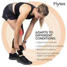 Flytex Knee Compression Sleeves, Black, L