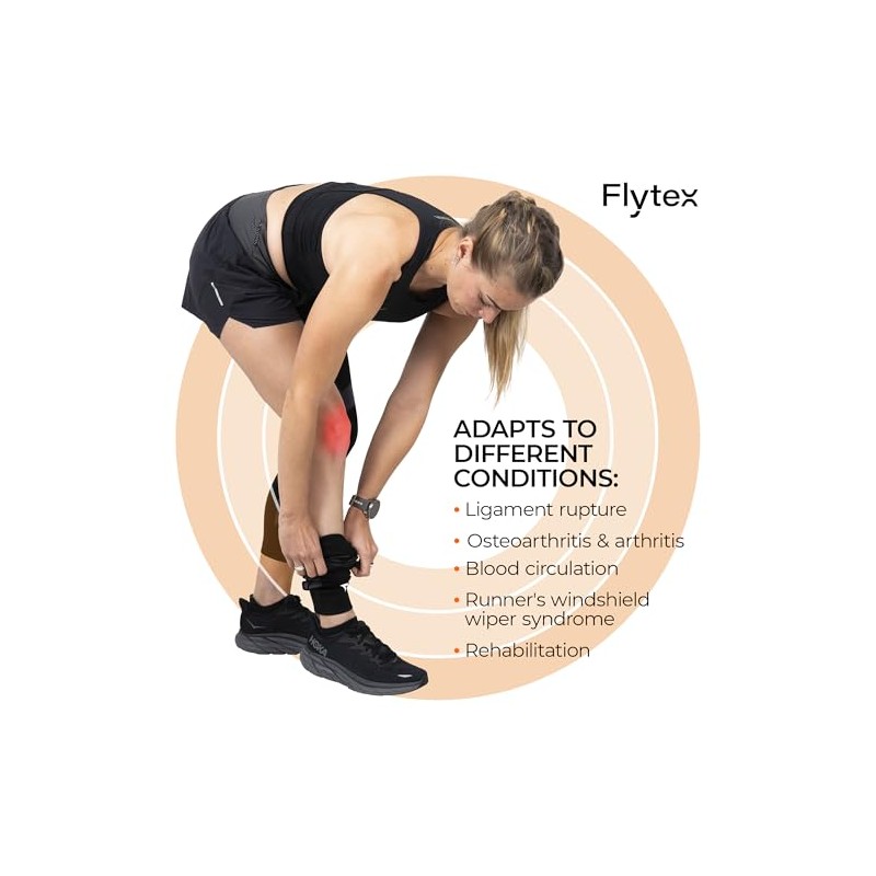 Flytex Knee Compression Sleeves, Black, L