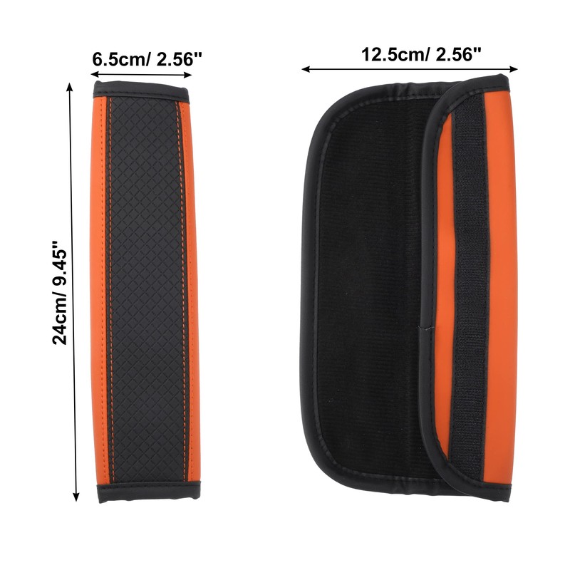 X AUTOHAUX 2pcs Universal Seat Belt Shoulder Pad Faux Leather