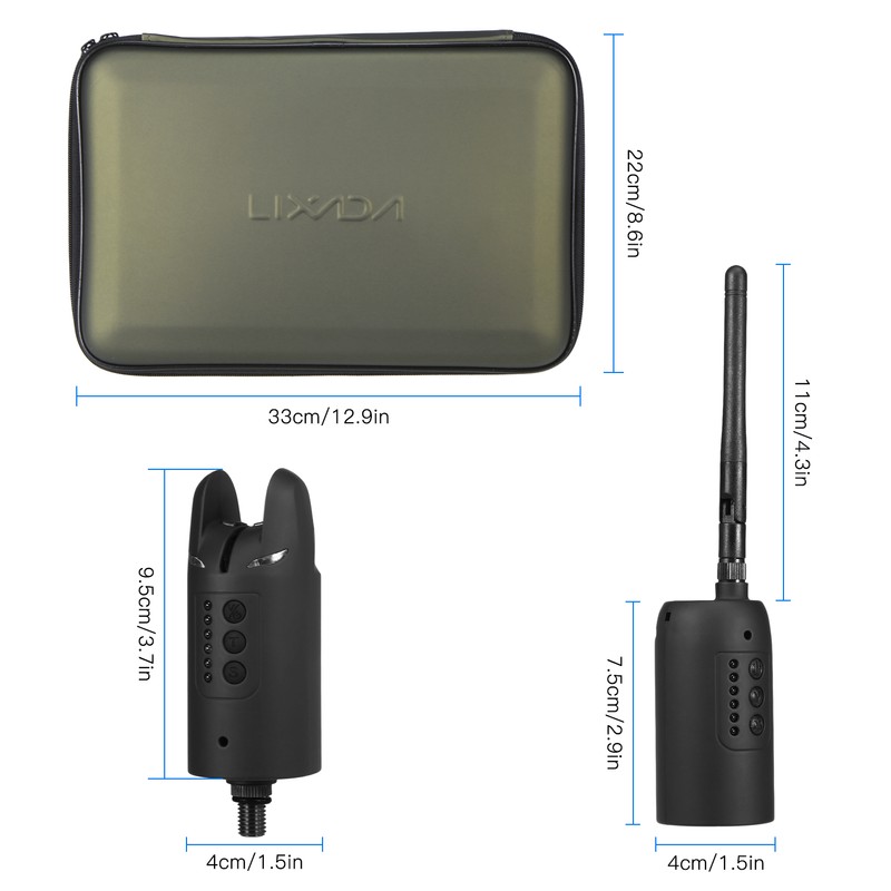 Lixada Wireless Digital Fishing Alarm Set Fishing Bite Sound Alert