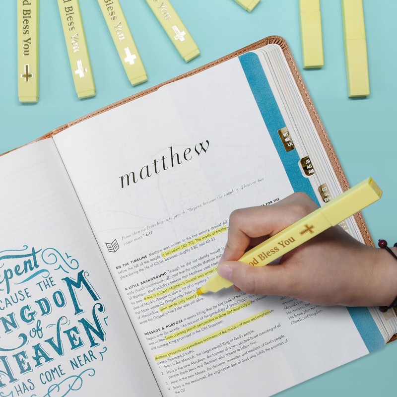 JIXZEN 6Pcs Aesthetic Highlighters, Yellow highlighter, No Bleed with Soft