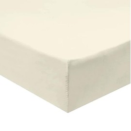 Set of 2 Soft Cotton Sateen Crib Fitted Sheets Only 28" W x 52" L (Ivory) Made in USA