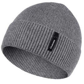 Ocatoma Beanie for Men Soft Knit Cuffed Men's Daily Warm Hat Unisex Toque Gifts for Men Women Dad Boyfriend Him Grey