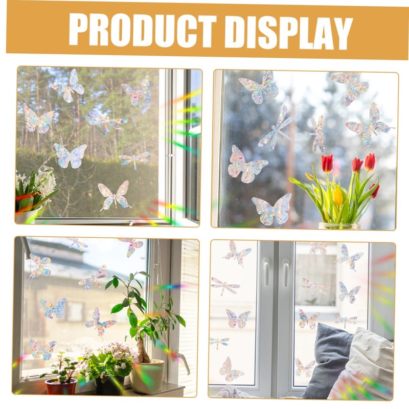 ABOOFAN 2 Sets Window Clings for Bird Strike DIY Butterfly