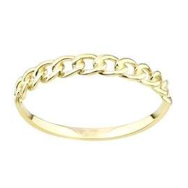 Old English Jewellers 9ct Yellow Gold Chain Link Ring size J K L M N O P Q R S (S)