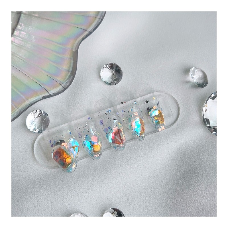 Sunset Ice Nail Handmade Nail Tip - Coffin Egg /