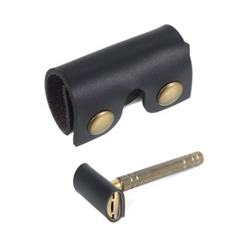 DHWEKU 1 x Protective Leather Safety Razor Case, Portable Travel Case for Razor, Robust Protective Case for Safe Transport, Perfect Storage for Razors on the Go