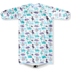 TSD Coverall Bib Baby Weaning Bib - Long Sleeved Bib Toddler bibs 6～36Months Waterproof Attaches and Fully Cover to Baby Highchair Pushchair wipeable Machine Washable