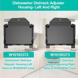 Upgraded W10195372 W10195373 Dishwasher Dishrack Adjuster Housing Left Right Hand for Whirlpool WDT730PAHZ0 WDTA50SAHZ0 Upper Rack Parts, Fit Kenmore KitchenAid KDFE104DSS5 KDTE334GPS0 Top Rack Parts