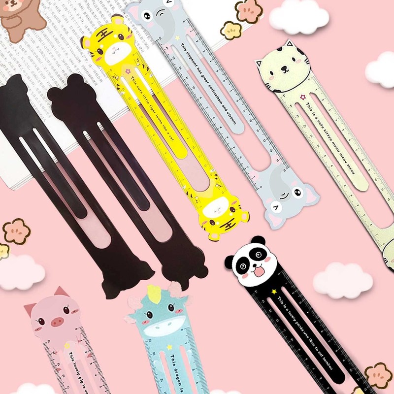 Pack of 6 Rulers 15 cm Children's Flexible/Animals Cartoon Ruler