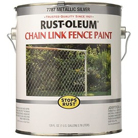 Rust-Oleum 7787402 Chain Link Fence Paint , 1 Gallon, Metallic Silver
