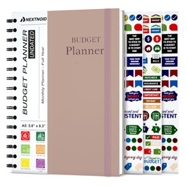 Budget Planner and Monthly Bill Organizer - Financial Planner Organizer Budget Book with Sticker Sheets | Bill Tracker Notebook | Budgeting Book with Debt, Saving and Expense Trackers | A5