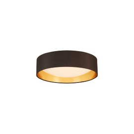 EGLO Orme 16 in. Flush Mount Ceiling LED Dimmable Light Fixture for Living Room, Bedroom, Hallway, Black/Gold