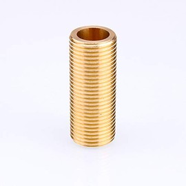 TOOLSTAR Nipple Tubes, 120mm 1/2" NPT Male Brass Pipe Threaded Tube Brass Running Nipple Threaded Fitting Female Connector (Pack of 1)