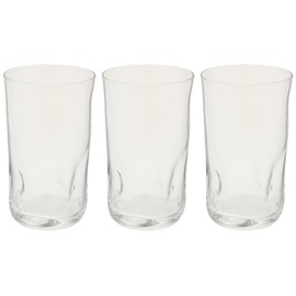 Aderia B-6892 Glass Cup Tumbler, Stebineri Fluid, 16.2 fl oz (480 ml), Set of 3, Soft Texture, Easy to Grip, Made in Japan, Dishwasher Safe