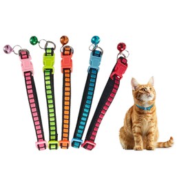 Daryunk Cat Collarwith Bells, 5 Pack Quick Release Cat Collar, Adjustable Kitten Collar, Breakaway Safe Safety Collar, for Kitty, Puppy, Small Dogs Fit, Mix Color