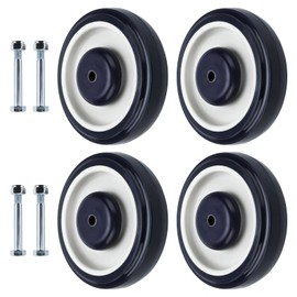 NORJIN 4-Pack 5" Shopping Cart Replacement Wheels Kit, 5 Inch Cart Wheels Polyurethane Caster Wheels with 1200 lbs Load Capacity, 5/16" Bore