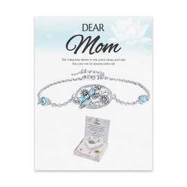 EJALEN Gift for Mom Birthday Mother's Day - S925 Sterling Silver Turquoise Dragonfly Sunflower Bracelet - Vintage Bohemian Victorian Style Jewelry Christmas Birthday Gifts for Women (Bracelet, Mom)