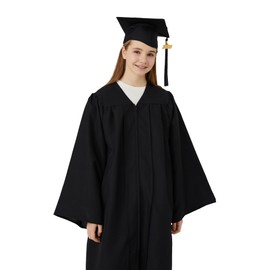 UIALECG Unisex Adult Matte Black Graduation Cap and Gown 2025