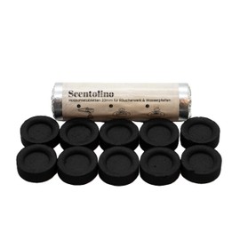 Scentolino Incense Charcoal Tablets, 33 mm, Pack of 10, Self-Igniting, for Incense Pan and Incense Burner