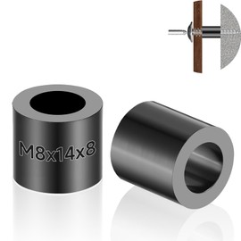 Jyvex Pack of 60 Plastic Spacers, M8 x 14 x 8 mm, Premium ABS Spacers for Electronic Assembly, Spacer Sleeves Function Washers Plastic Against Short Circuit, Black Spacers