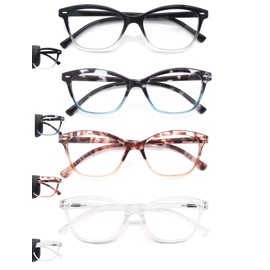 MODFANS Women Reading Glasses 3.75 4 Pair Stylish Ladies Readers with Comfort Spring Hinge Pattern Design Pouch Included