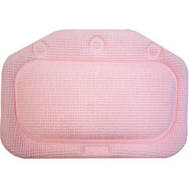 Croydex (BG2070-23) Bath Pillow, Pink (BG2070-23), Non-slip Bath Pillow, 8.3 x Width 11.8 x Thickness 1.2 inches (21 x 30 x 3 cm), 4.9 oz (140 g), 3 Suction Cups for Secure, Machine Washable, PVC,