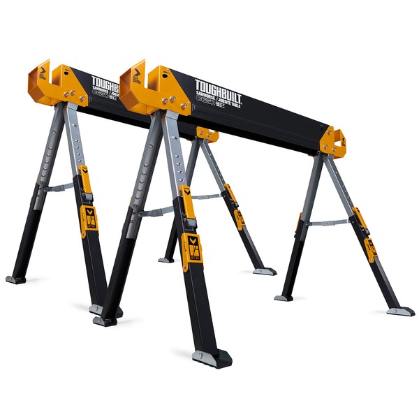 ToughBuilt - Folding Sawhorse/Jobsite Table - Sturdy, Durable, Lightweight, Heavy-Duty,