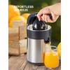 Professional Brushed Stainless Steel Electric Citrus Juicer, 2 Interchangeable Cones