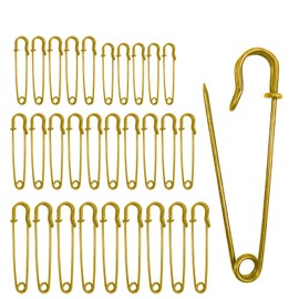 Pack of 30 Safety Pins, Available in 5 cm - 10 cm Various Safety Pins, for Clothing Crafts, Durable Safety Pins (Gold)