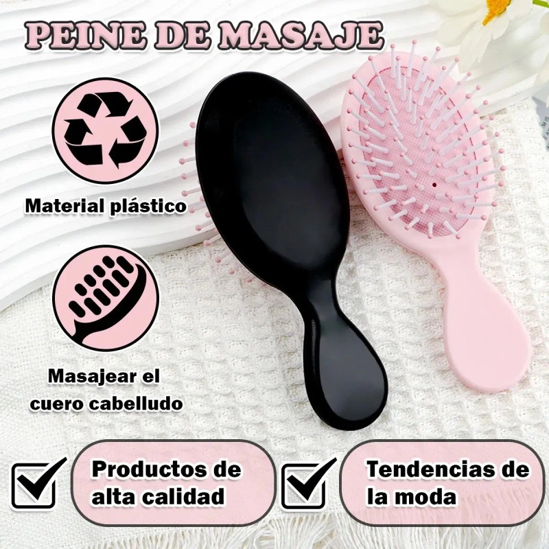 10 Mini Cepillos Peines Cabello De Peluquer Para Desenredar