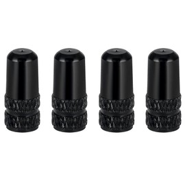 YFFSFDC 4PCS Bicycle Presta Aluminum Alloy Tire Valve Cap for Presta Valve Aluminum Valve Cap French Valve Road Bike Dress Up Black