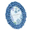Laura Ashley 4x6 Blue Hydrangea Flower Textured Hand-Crafted Resin Oval