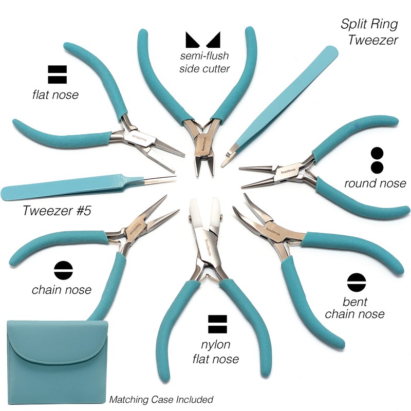 BEADER'S TOOL SET / PLIERS KIT - PALE BLUE