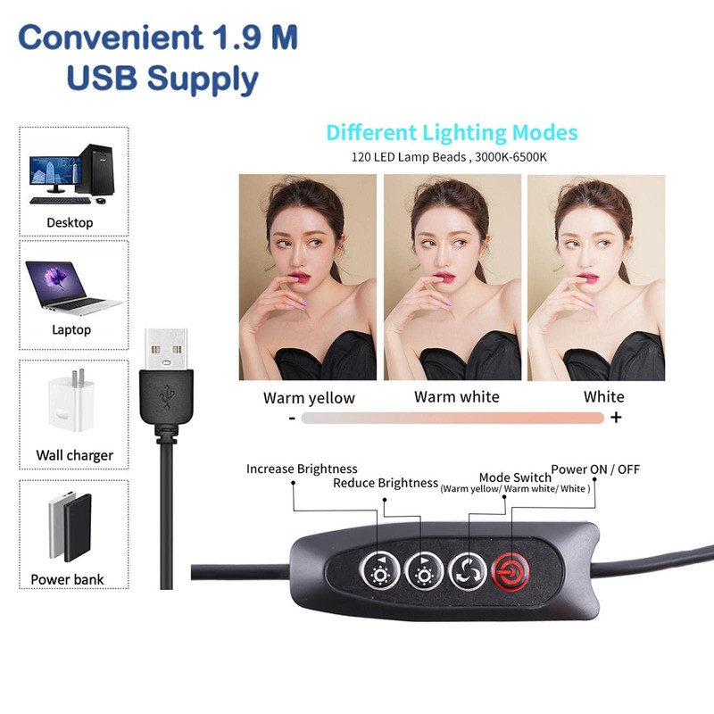 Video Conference Fill Light, Video Conference Light Dimmable Laptop Light