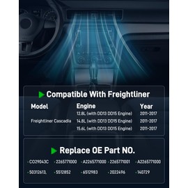 Dacall AC Compressor with Clutch Fit for Freightliner Cascadia 12.8L/14.8L/15.6L (with DD13 DD15 Engine) 2011-2017, A/C Compressor Replace 2265771000, A2265771000