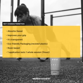 Monkeyhands Gluey Grip, Super Strong Hold for Fitness and Pole Dance, Ideal for Calisthenics, Rings, Parkour, Gymnastics, Vegan, Paraben-Free, with Resin, Green, 50 ml