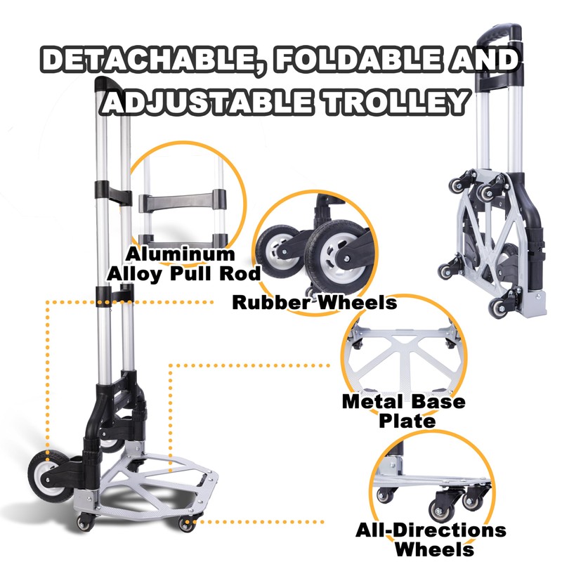 Justzon Rolling Tool Bag with Wheels - Aluminum Alloy Trolley